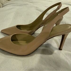 Michael Kors Patent Nude Slingback Heels- New in Box!!